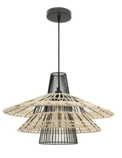 Lámpara colgante Farah - IDP Lampshades - Lámpara boho chic de ratán