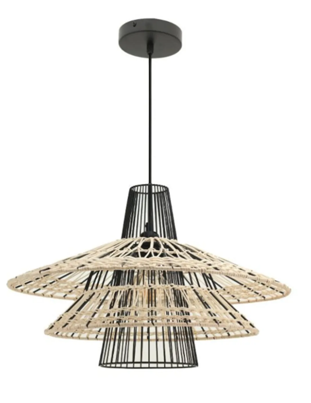 Lámpara colgante Farah - IDP Lampshades - Lámpara boho chic de ratán