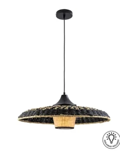 Lámpara colgante Fiji - Schuller - Lámpara sombrero de techo, metal y cuerda