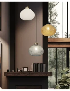 Lámpara colgante Flore – AJP – Pantalla de cristal en 2 colores