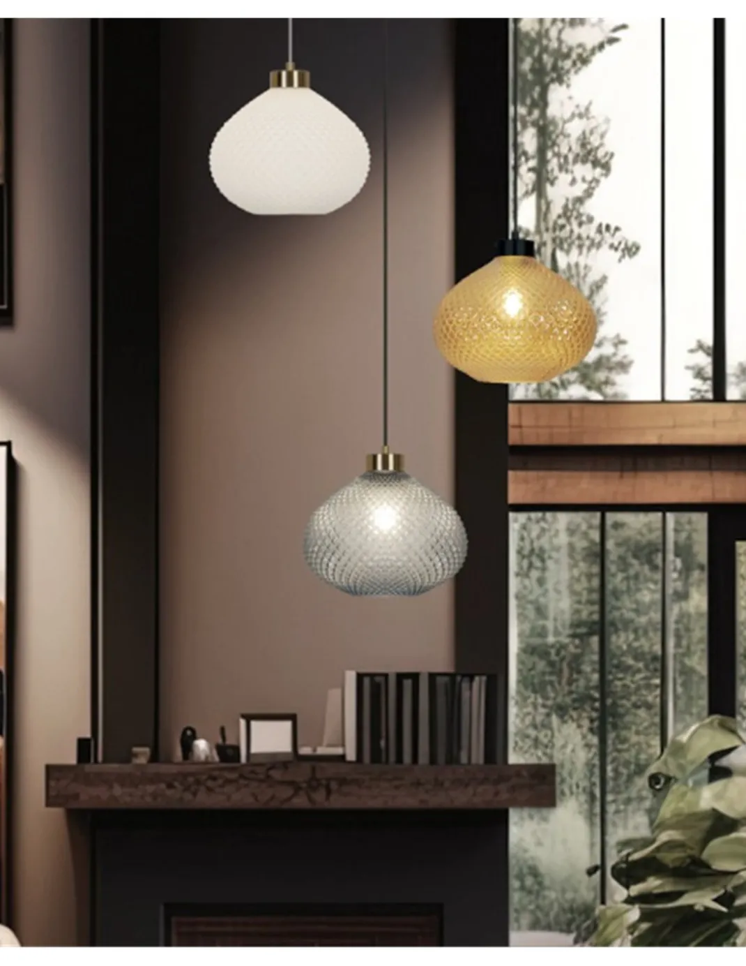 Lámpara colgante Flore – AJP – Pantalla de cristal en 2 colores
