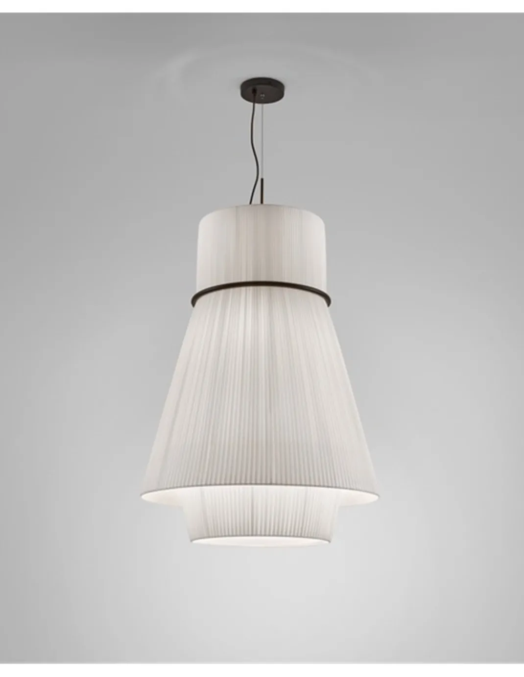Lámpara colgante Folie S/70.2 – Bover – Pantalla de cinta translúcida, Diámetro: 70 cm