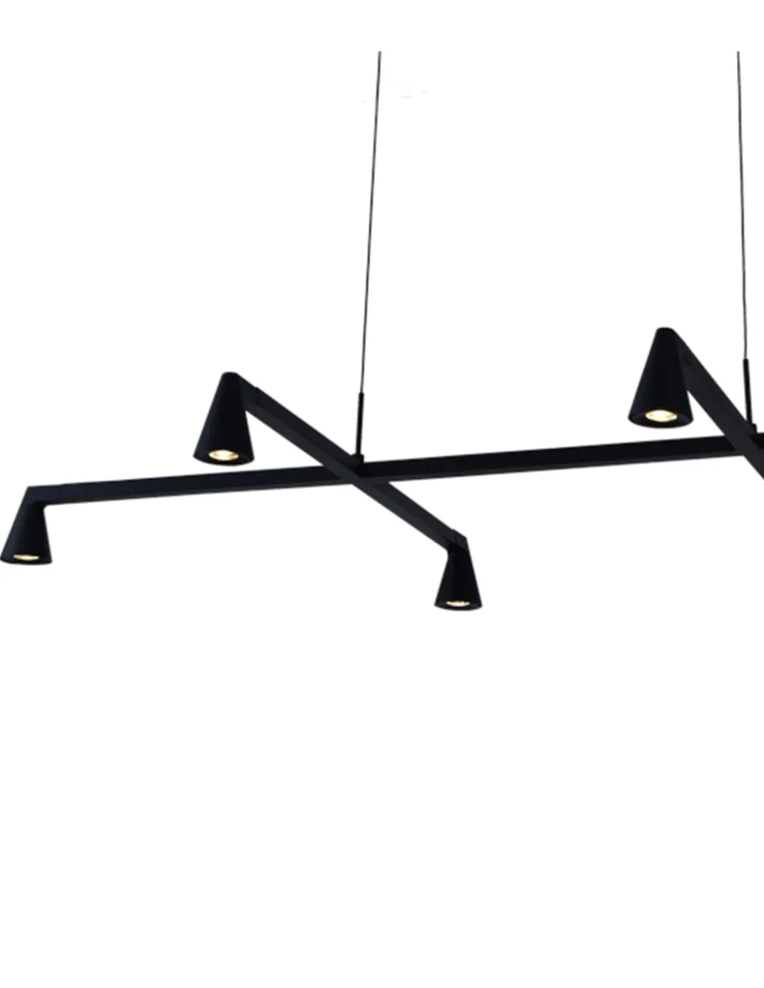 Lámpara colgante África - Mantra - Lámpara horizontal negra con 6 luces