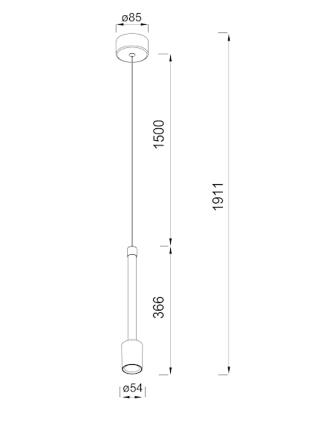 Lámpara colgante Fugaz - Mantra - Lámpara tubular LED