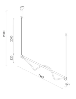 Lámpara colgante Fugaz - Mantra - Lámpara lineal LED con manguera flexible