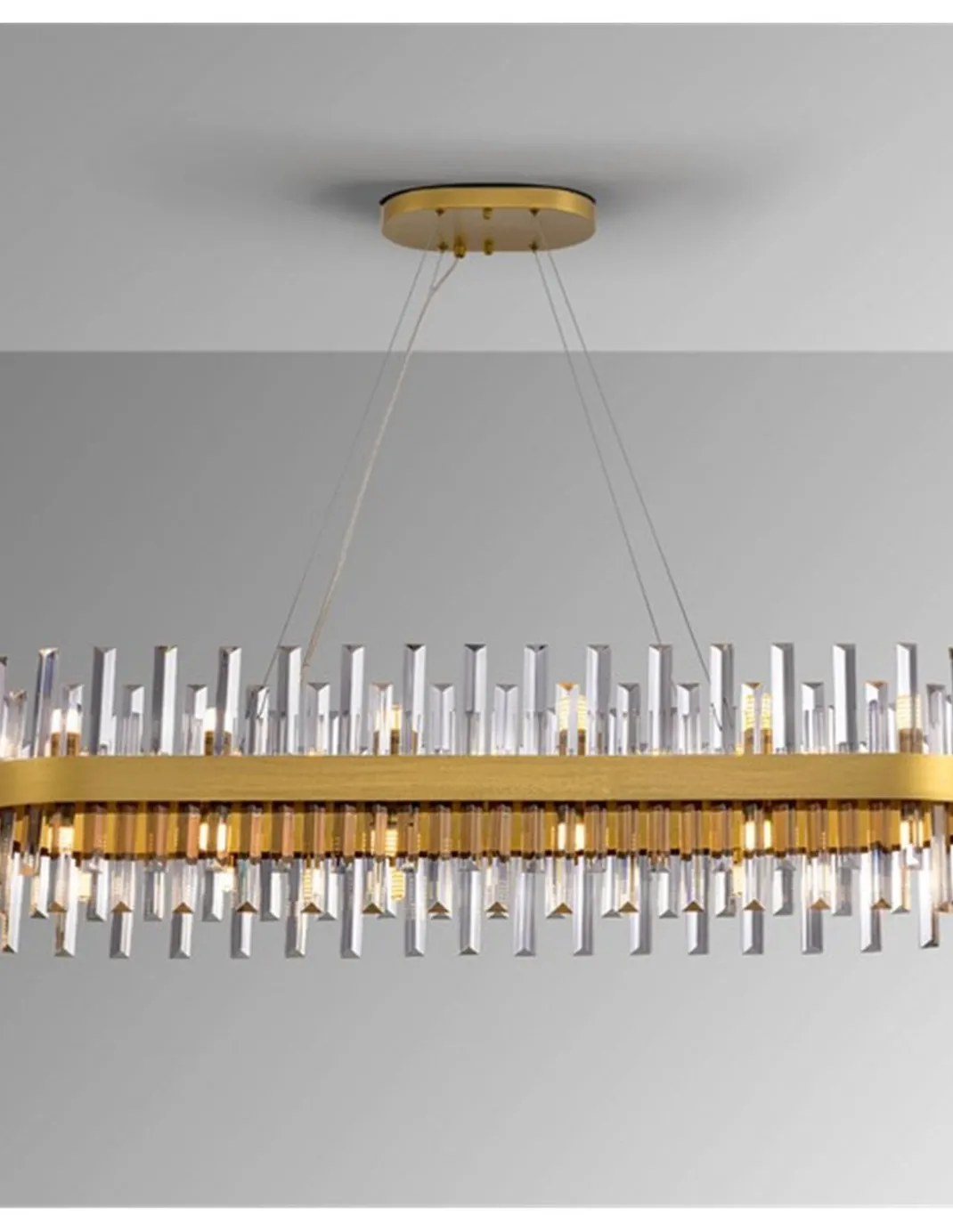 Lámpara colgante Grace - Schuller - Diseño ovalado, barras de cristal