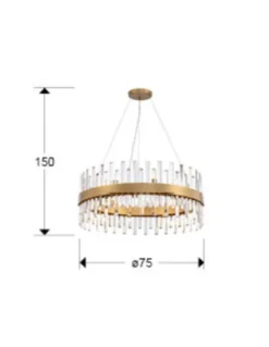 Lámpara colgante Grace - Schuller - Lámpara redonda de 18 luces, barras de cristal