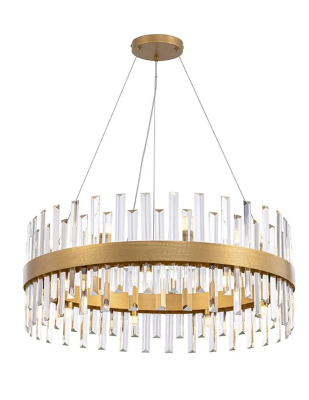 Lámpara colgante Grace - Schuller - Lámpara redonda de 18 luces, barras de cristal