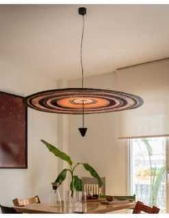 Lámpara colgante Gurunsi Single - PET Lamp - Pantalla de fibra natural “elephant grass”, lámpara artesanal