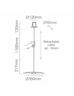 Lámpara colgante Hat R – Beneito & Faure – Lámpara empotrable LED con altura regulable
