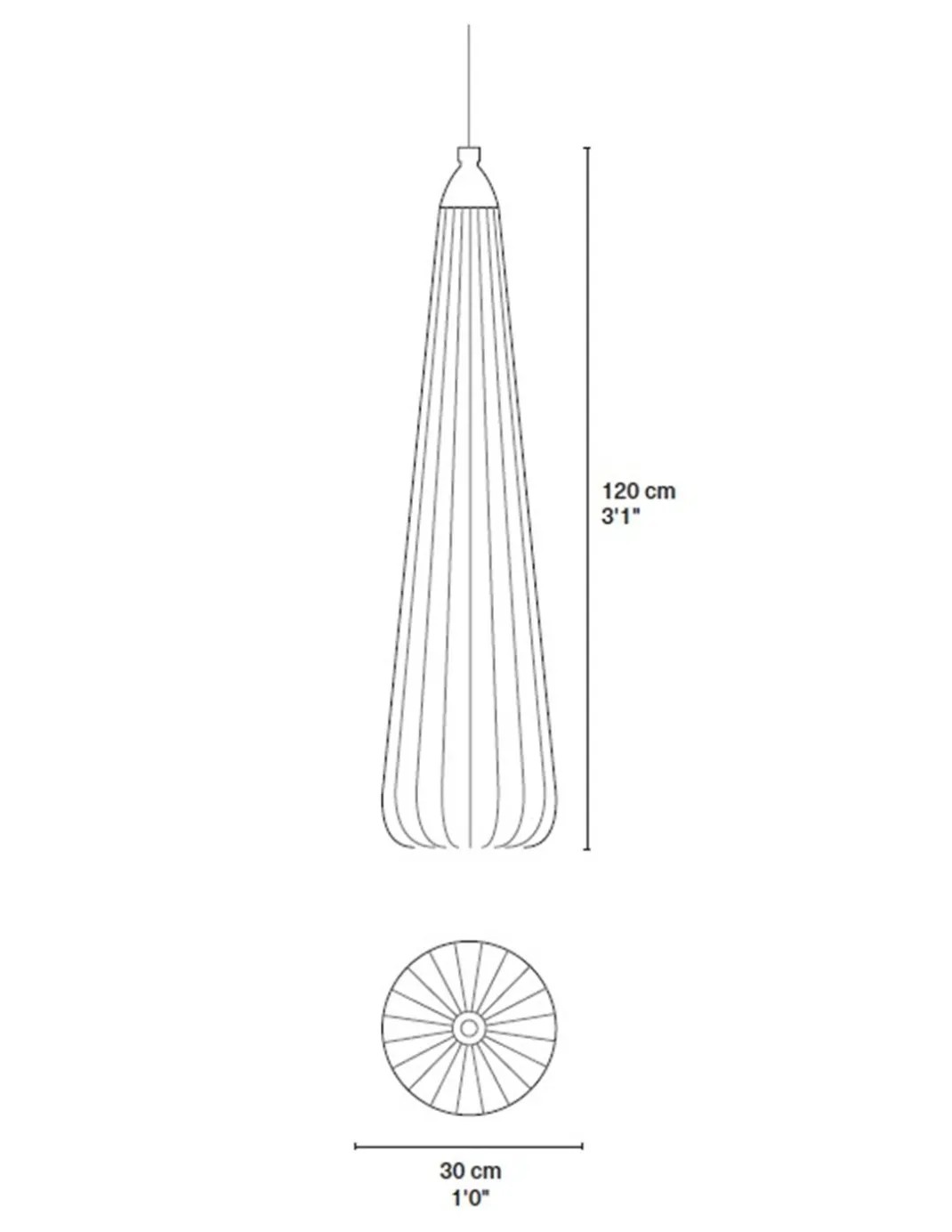 Lámpara colgante Ibisi Medium - PET Lamp - Pantalla de fibras naturales de bambú, artesanal