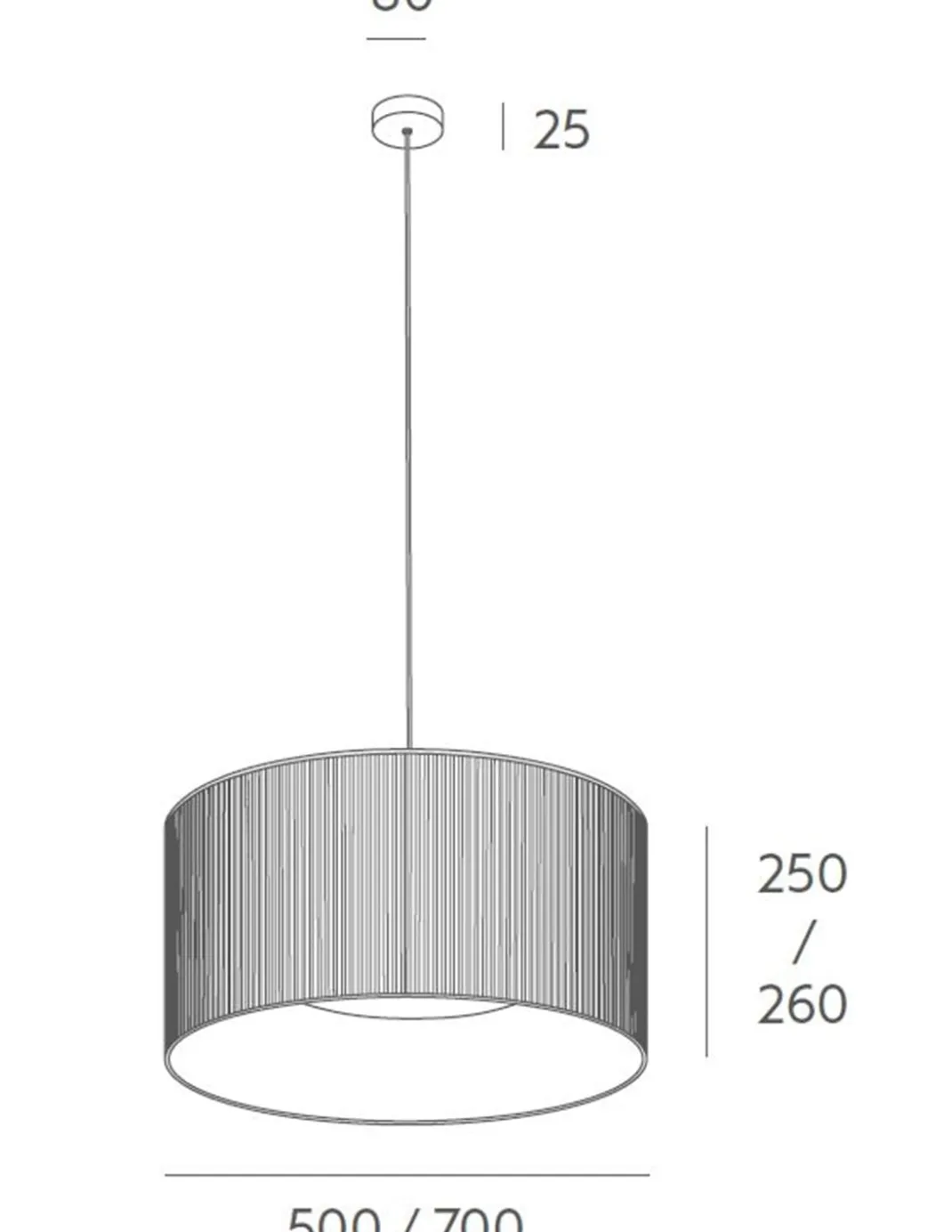 Lámpara colgante In Translucent – Massmi – Pantalla plisada, Diámetro: 50/70 cm