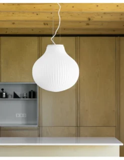 Lámpara colgante Isabelle 40 – Faro – Lámpara de cristal, acabado blanco
