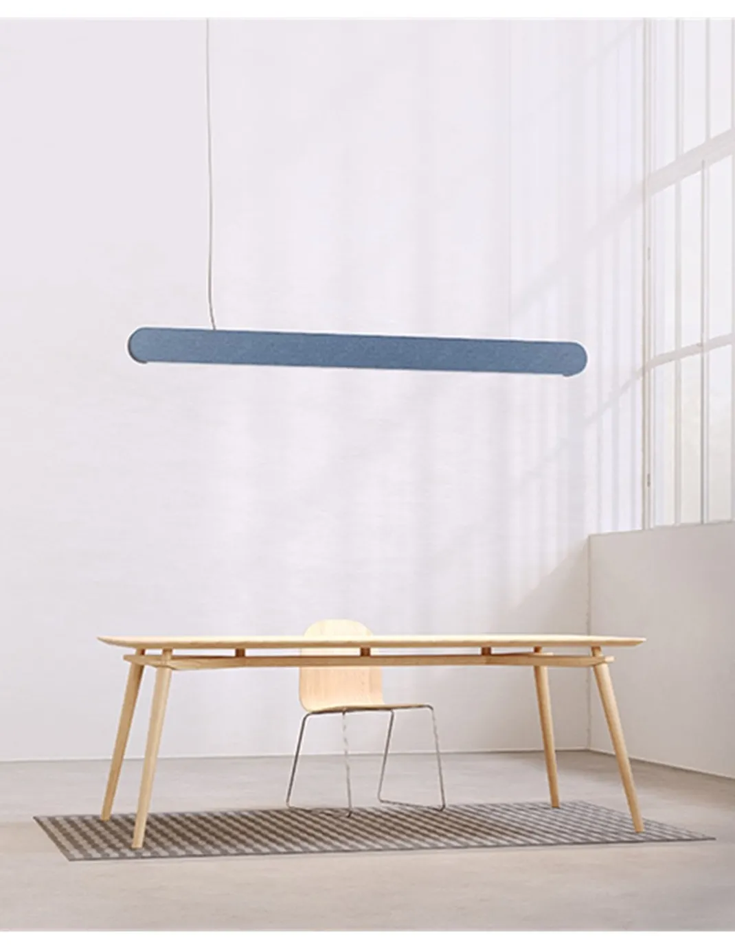 Lámpara colgante Kipu – Luz Negra – Lámpara lineal acústica fabricada en fieltro PET