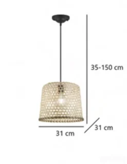 Lámpara colgante Lagoa - AJP - Lámpara boho chic de bambú, diseño natural