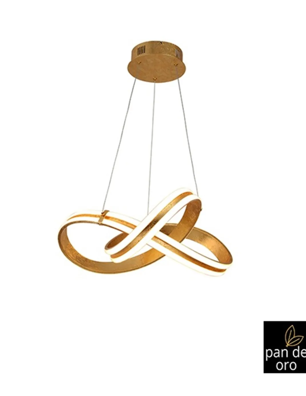 Lámpara colgante Lazas – Schuller – Lámpara LED moderna con acabado pan de oro