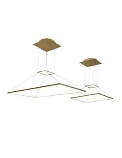 Lámpara colgante LED de metal chapada en oro mate en 2 tamaños 3000K – Geo – MYO