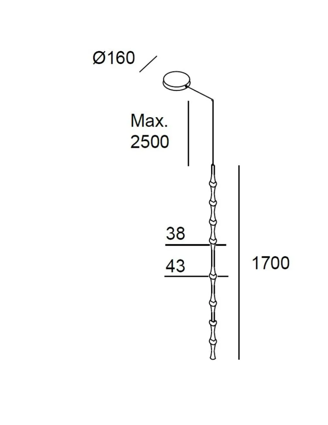Lámpara colgante – LedsC4 - Colgante negro en 170 cm - 99,2 cm