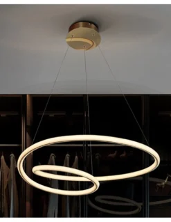 Lámpara colgante LED Tube – Schuller – Lámpara minimalista, acabado oro