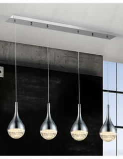 Lámpara colgante lineal Elie – Schuller – Lámpara de 4 luces LED