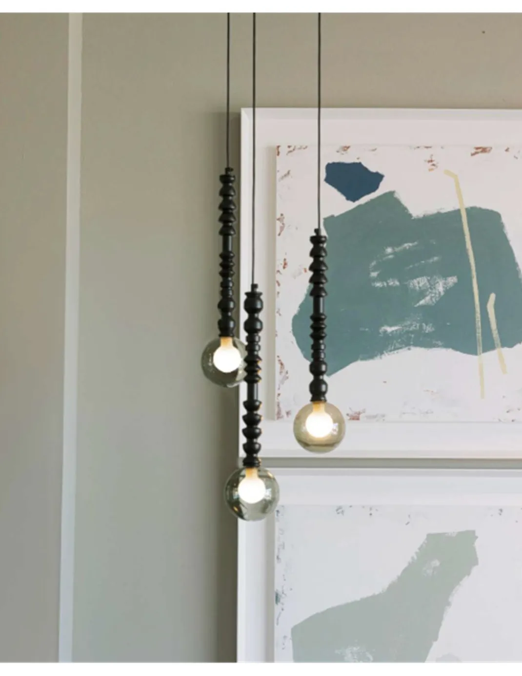 Lámpara colgante lineal Joselito – Fokobu – Lámpara decorativa de madera negra, 6 luces