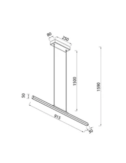 Lámpara colgante Lineal - Mantra - Lámpara para oficina horizontal LED