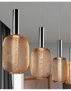 Lámpara colgante lineal Micrón – Schuller – Lámpara decorativa con 4 luces