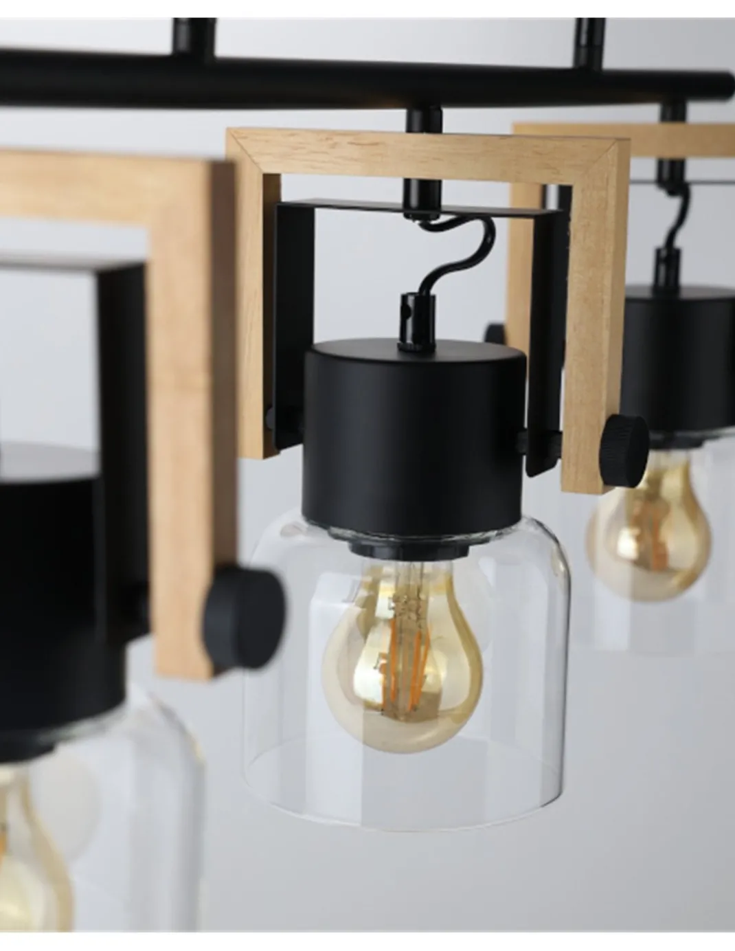 Lámpara colgante lineal Nordica - IDP Lampshades - Lámpara 3 luces de diseño industrial con calidez nórdica