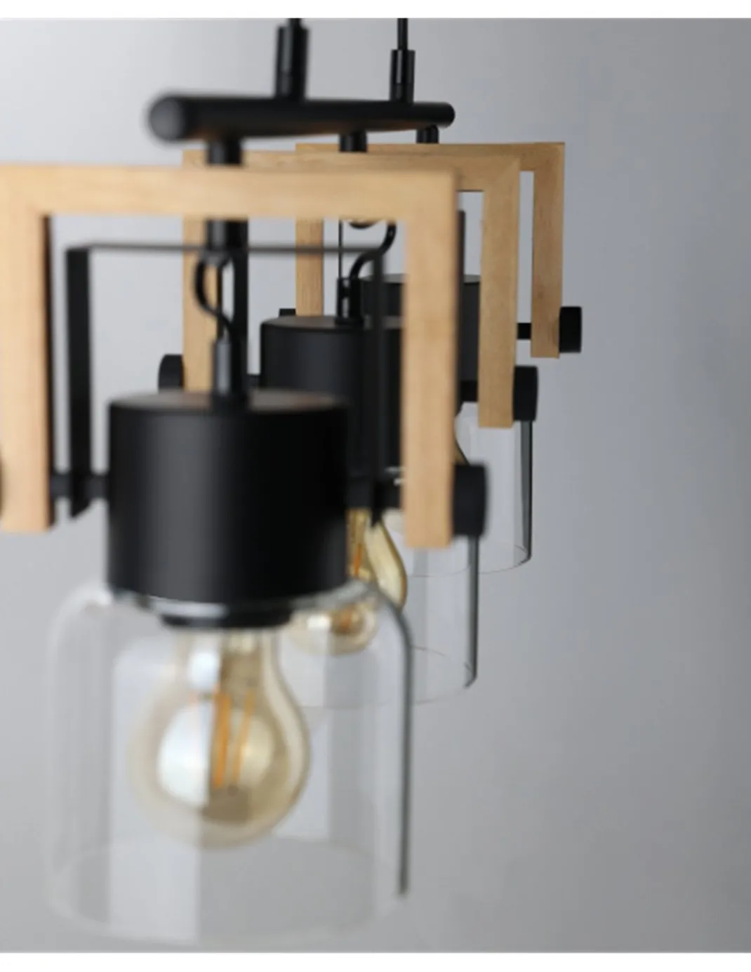 Lámpara colgante lineal Nordica - IDP Lampshades - Lámpara 3 luces de diseño industrial con calidez nórdica