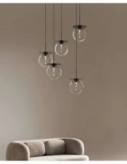 Lámpara colgante lineal Saturno – Fokobu – Lámpara decorativa tipo bola, 5 luces