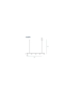 Lámpara colgante Lyb - Aromas - Lámpara minimalista, 5 luces LED 3000K, Largo: 118 cm