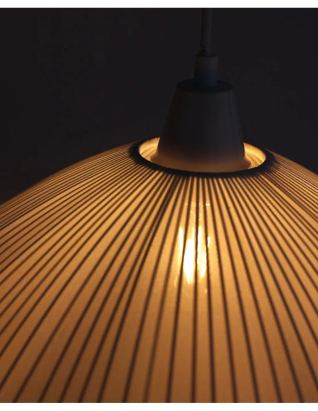 Lámpara colgante Makonis - IDP Lamphades - Lámpara decorativa blanca con pantalla curva