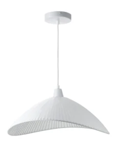 Lámpara colgante Makonis - IDP Lamphades - Lámpara decorativa blanca con pantalla curva