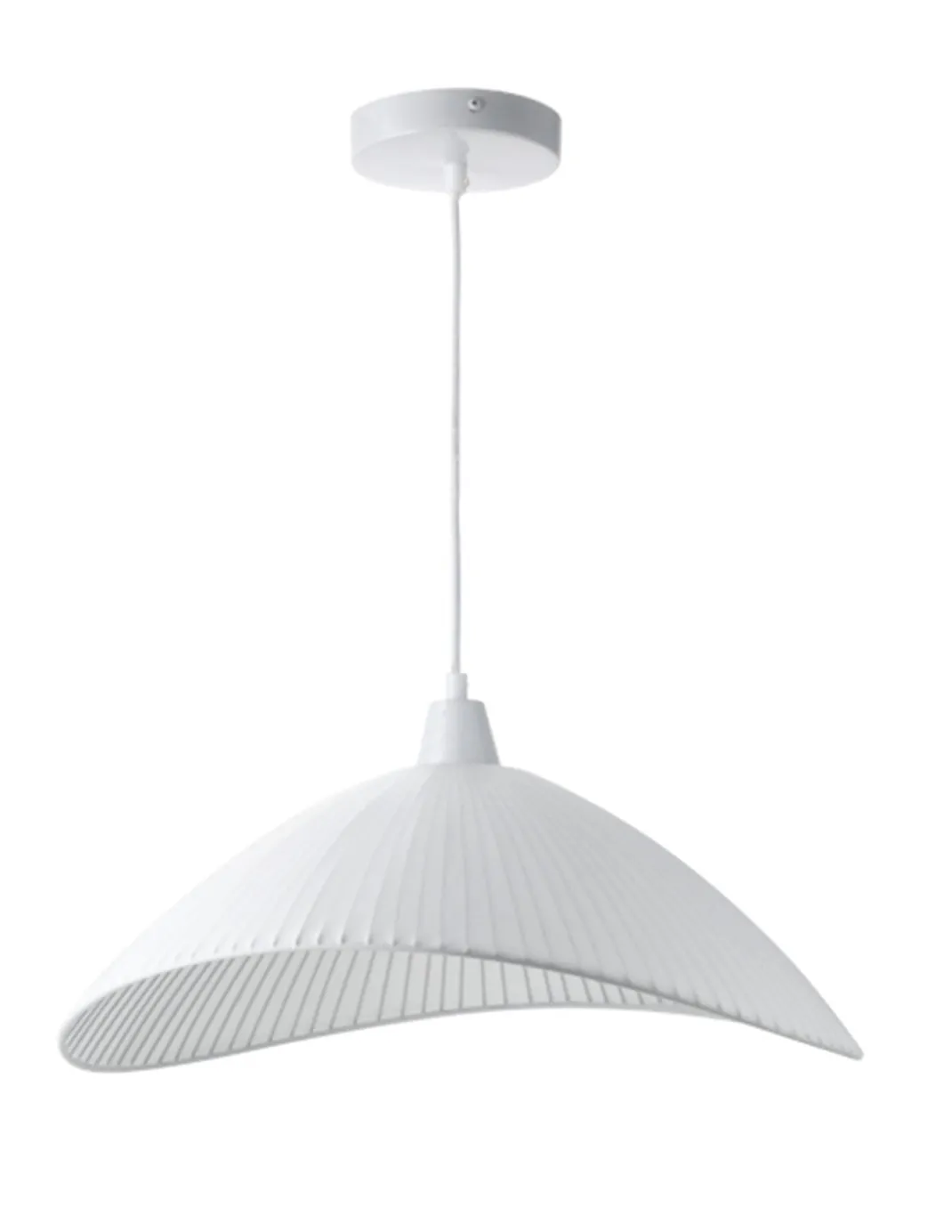 Lámpara colgante Makonis - IDP Lamphades - Lámpara decorativa blanca con pantalla curva