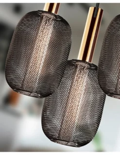 Lámpara colgante Micrón – Schuller – Lámpara LED de 3 luces con doble tulipa