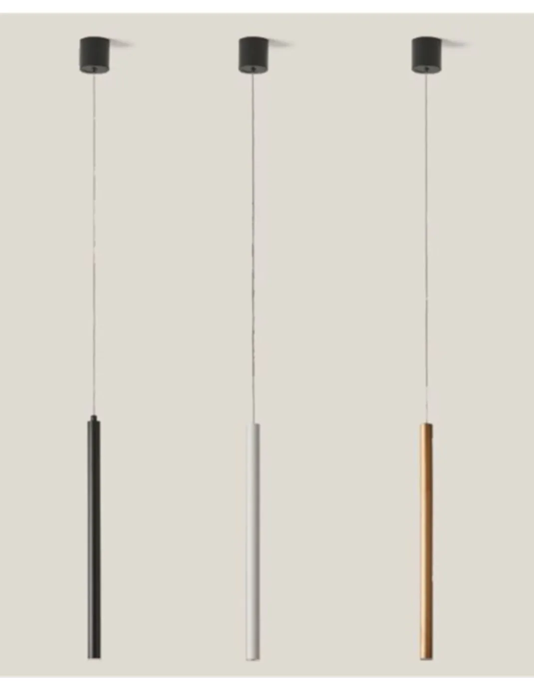 Lámpara colgante Mika - Aromas - Lámpara de acero, diseño tubular minimalista