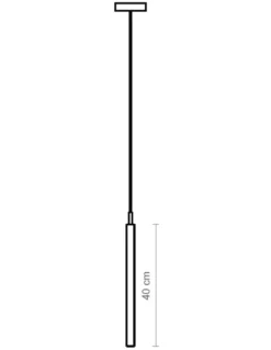 Lámpara colgante Milos - Luxcambra - Lámpara tubular negra, diseño minimalista, LED, Ø3 cm
