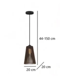 Lámpara colgante Mon - AJP - Lámpara de madera oscura, 20 cm
