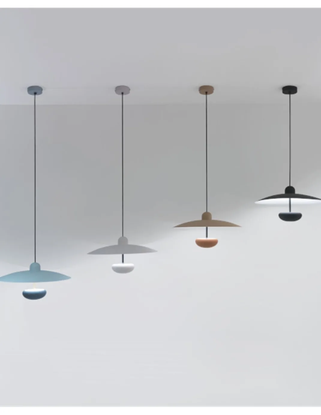 Lámpara colgante Nid – Fokobu – Pantalla semiesférica en varios colores, diseño elegante