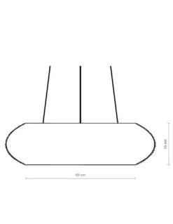 Lámpara colgante Niuet – Luxcambra – Pantalla de mimbre natural, largo: 49 cm