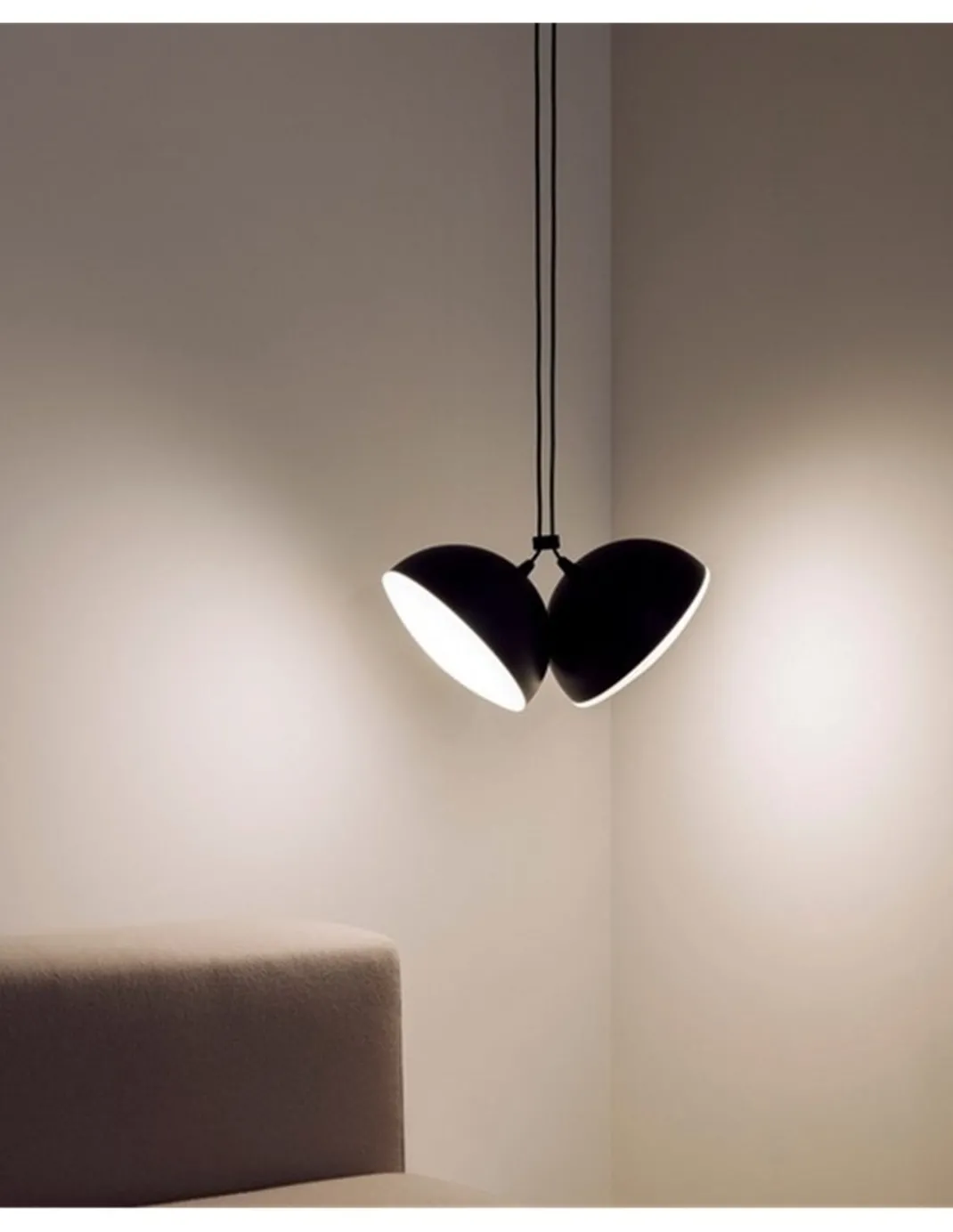 Lámpara colgante Nod - Milán - Diseño moderno, 2 luces orientables, 3m idónea para techos altos