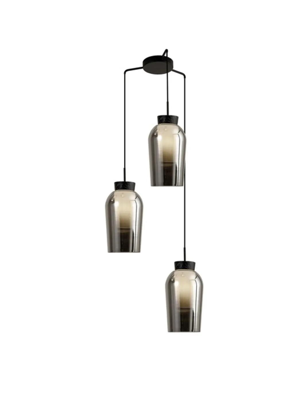 Lámpara colgante Nora – Mantra – Lámpara decorativa con 3 pantallas de cristal