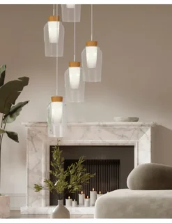 Lámpara colgante Nora – Mantra – Pantalla de cristal transparente
