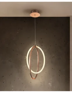Lámpara colgante Ocellis – Schuller – Lámpara decorativa LED, acabado oro rosa