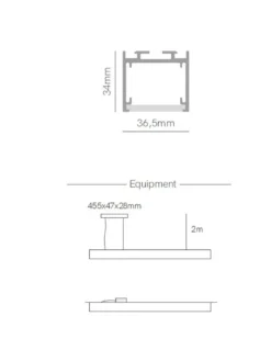 Lámpara colgante o de superficie Kubo – Beneito & Faure – Lámpara lineal LED