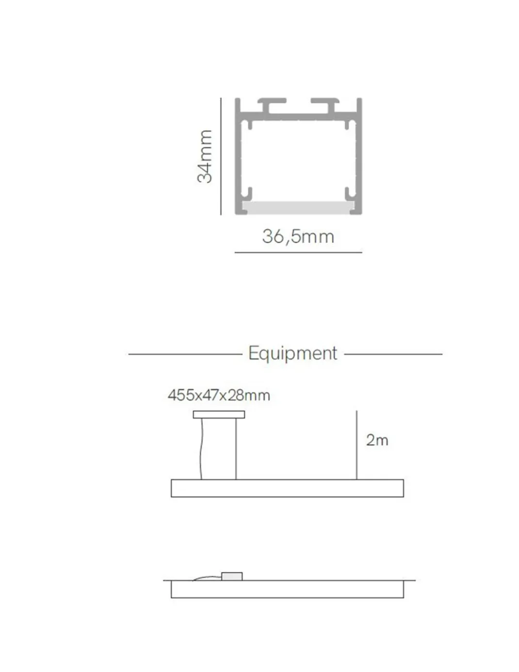 Lámpara colgante o de superficie Kubo – Beneito & Faure – Lámpara lineal LED