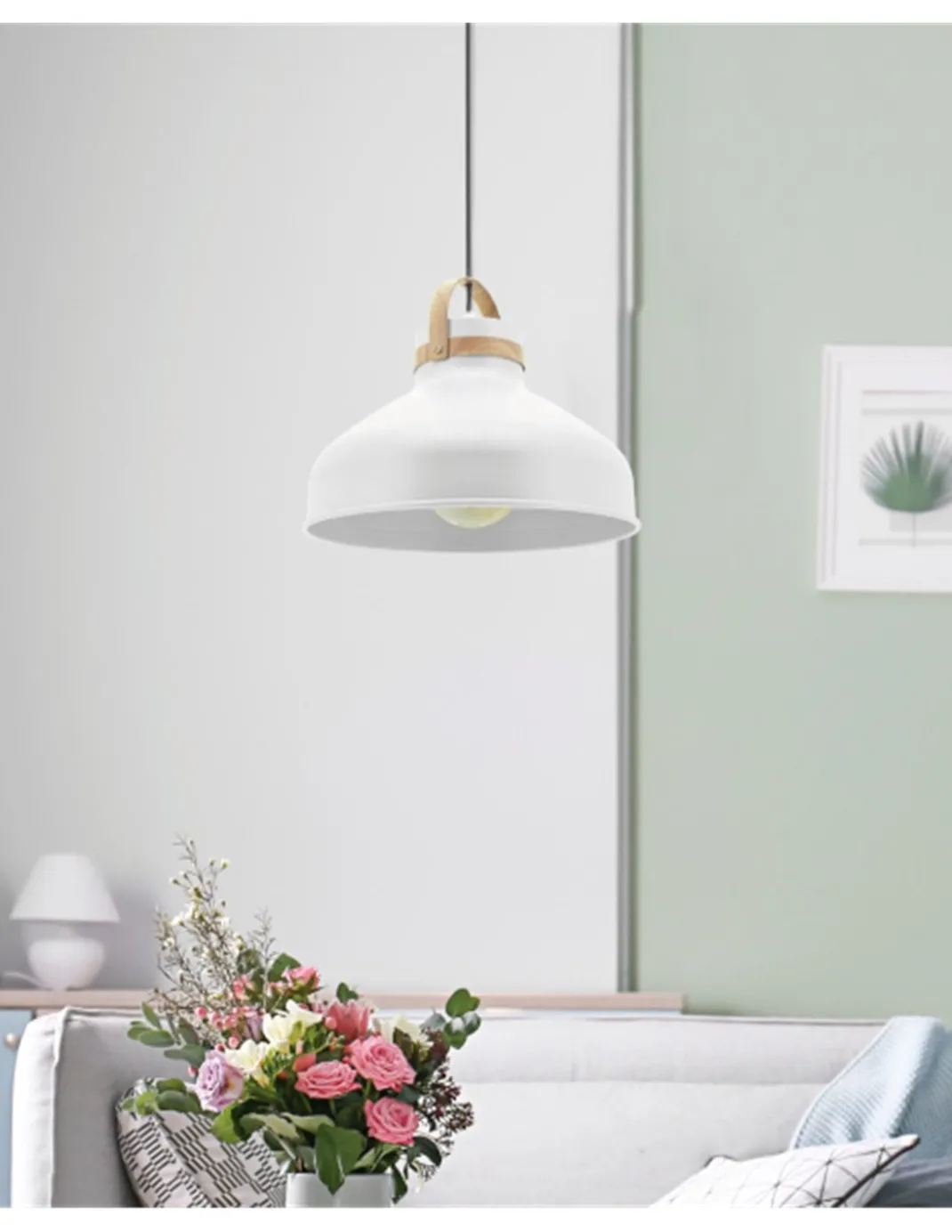 Lámpara colgante Olivia - IDP Lampshades - Lámpara nórdica blanca