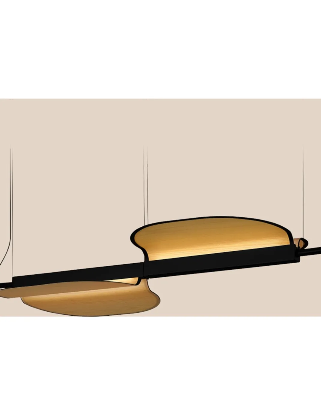 Lámpara colgante Omma – LZF – Lámpara con hojas de madera, Disponible en 3 tamaños, LED regulable