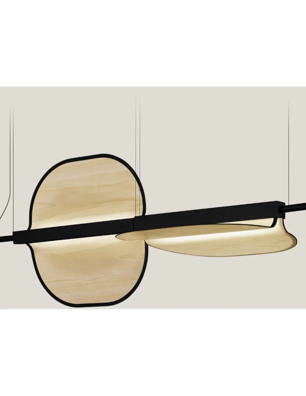 Lámpara colgante Omma – LZF – Lámpara con hojas de madera, Disponible en 3 tamaños, LED regulable