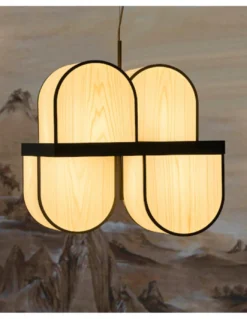 Lámpara colgante Osca - LZF - Lámpara artesanal de madera estilo retro